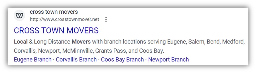 local google ads - sitelinks for locations example