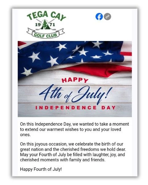 July content ideas - screenshot of a blog post about the 4th of July.