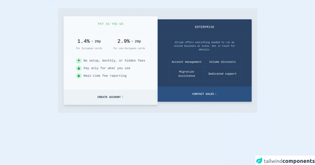 10 Free Tailwind CSS Pricing Sections to use now