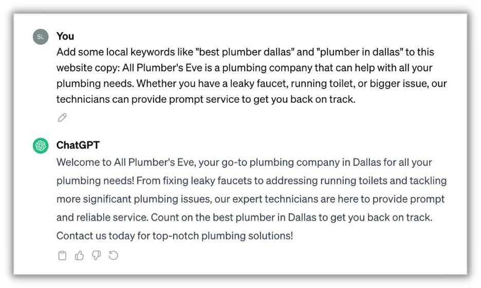 chatgpt prompt for local seo