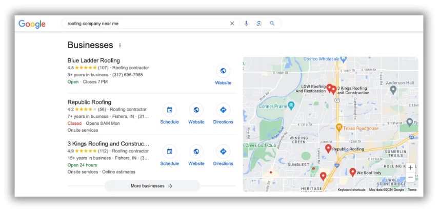 google business listings for roofers