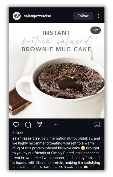 September content ideas - mug cake directions.