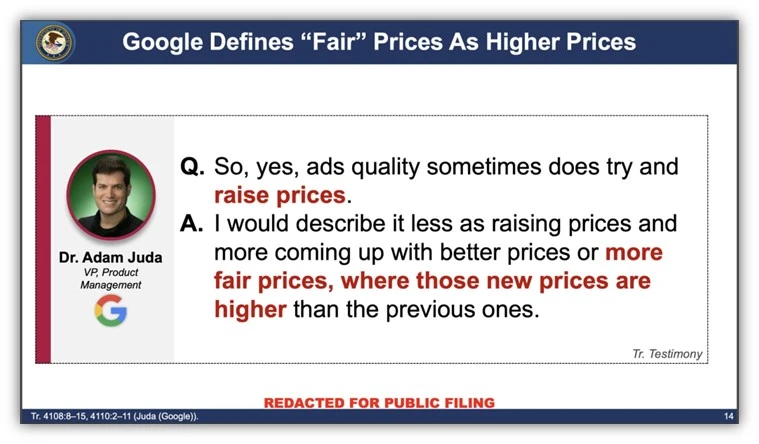 facebook ads benchmarks 2024 - google antitrust trial slide example