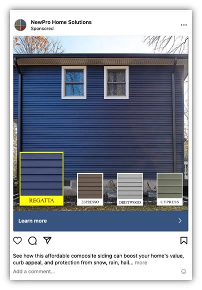 instagram ad copy - ad creative example