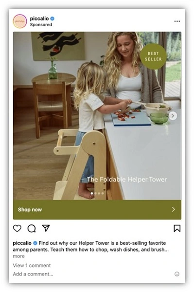 instagram ad copy - example personalized instagram ad copy