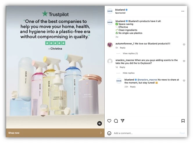 instagram ad copy - social proof