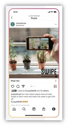 instagram ad copy - example copy test version a