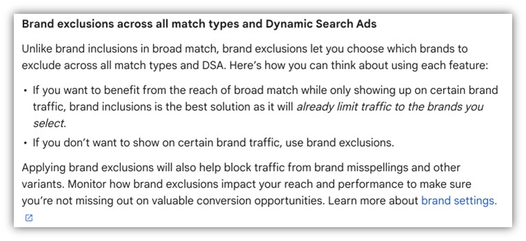 google ads query matching - brand exclusion google ads updates