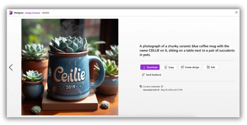 Best AI photo generators - AI generated image of a cup with a plant in it.