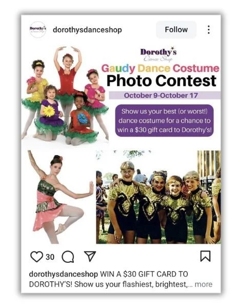 October content ideas - contest post on Instagram.