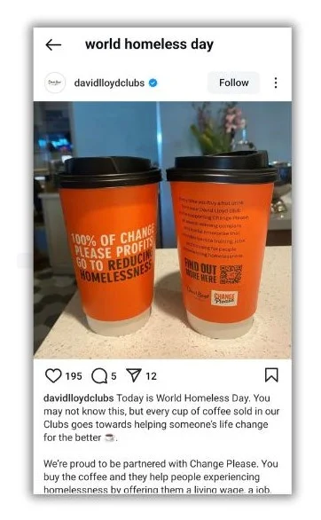 October content ideas - World Homeless Day Instagram post.