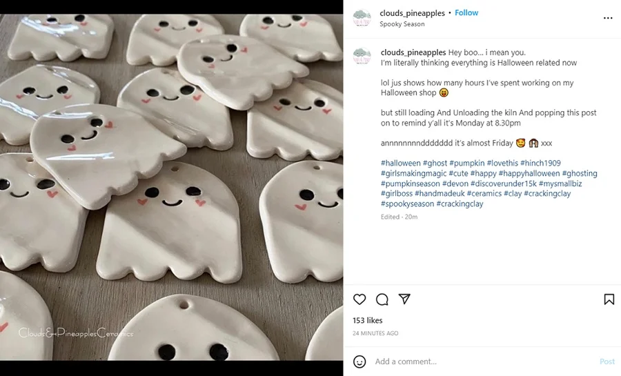 Halloween Instagram captions - Clouds and Pineapples Instagram post.