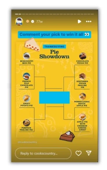 Bandwagon advertising - Bracket showing various pie types.