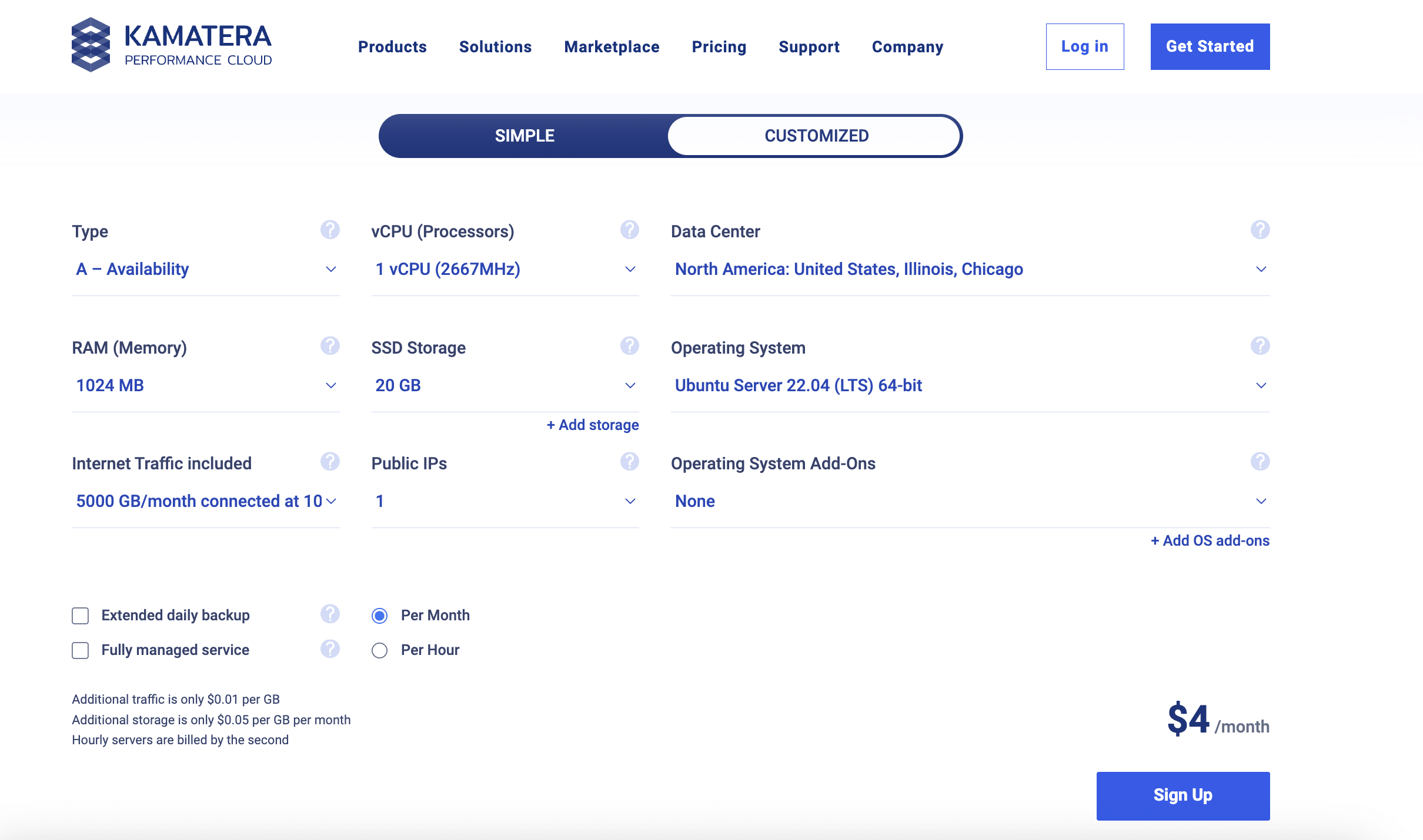 Kamatera VPS Hosting Plans