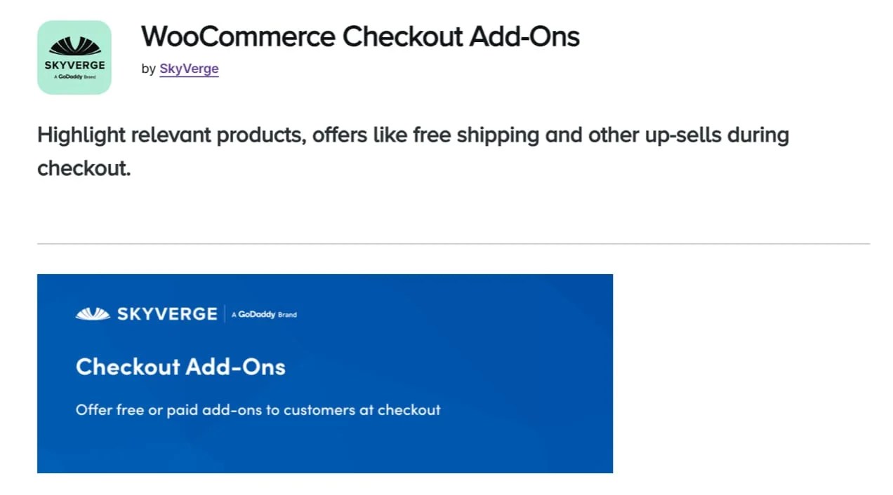 Skyverge Checkout Addons for WooCommerce.