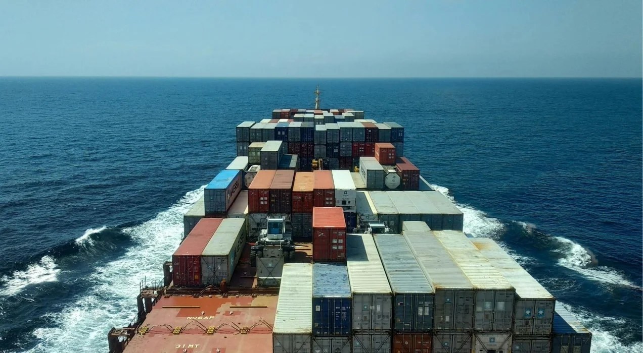 container ship filled with containers 