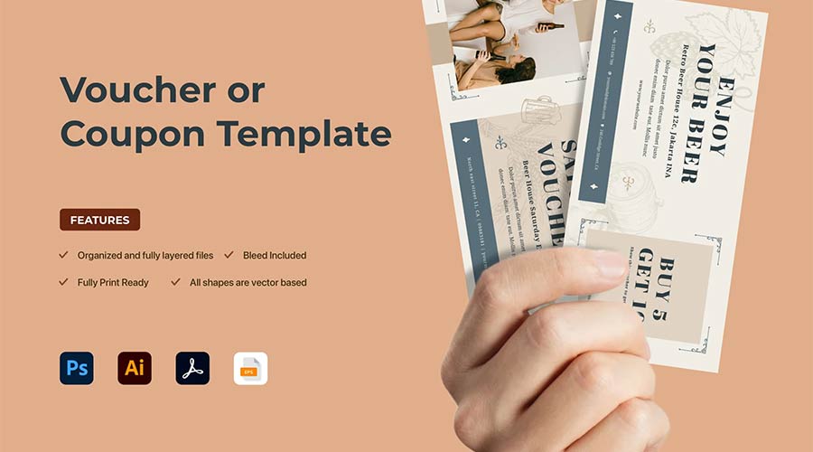 Gift Voucher Photoshop Template