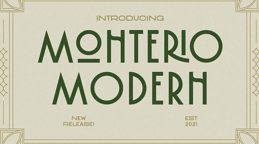 Monterio Modern Art Deco Typeface