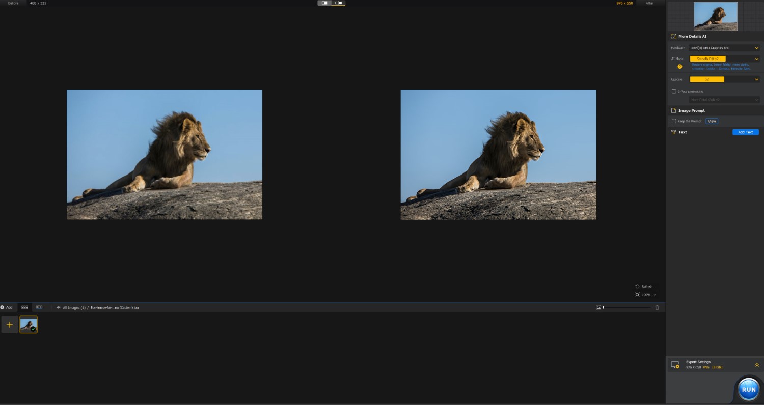 Aiarty Image Enhancer before and after views