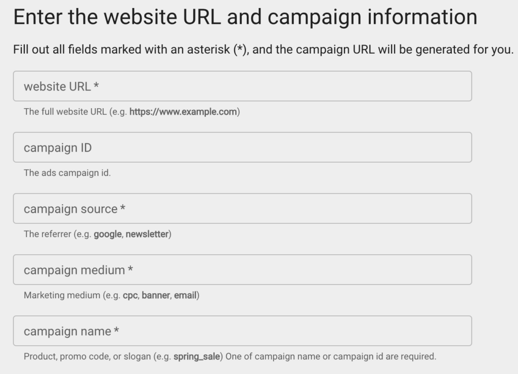 Creating UTMs with Google's free Campaign URL Builder
