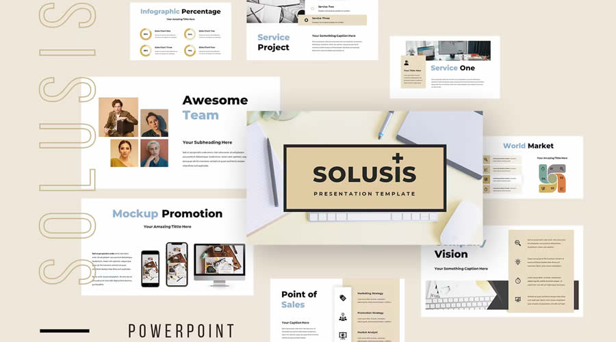 Solusis PowerPoint general business multi-purpose presentation template