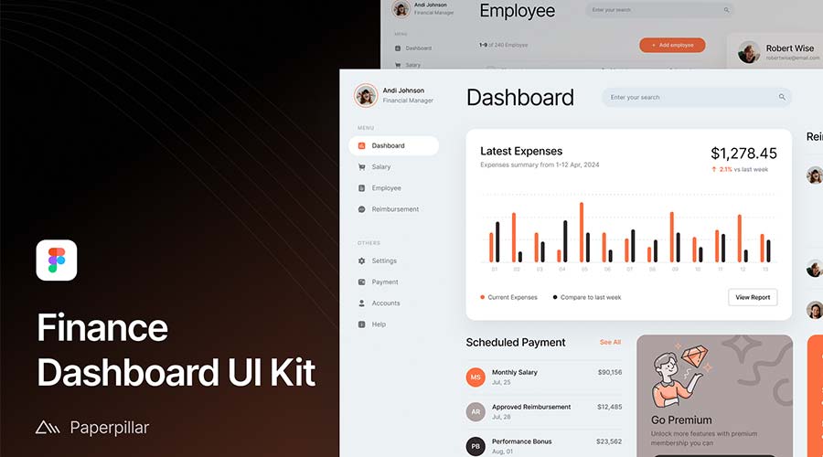 Free UI Kit - Dashboard Payroll for Figma