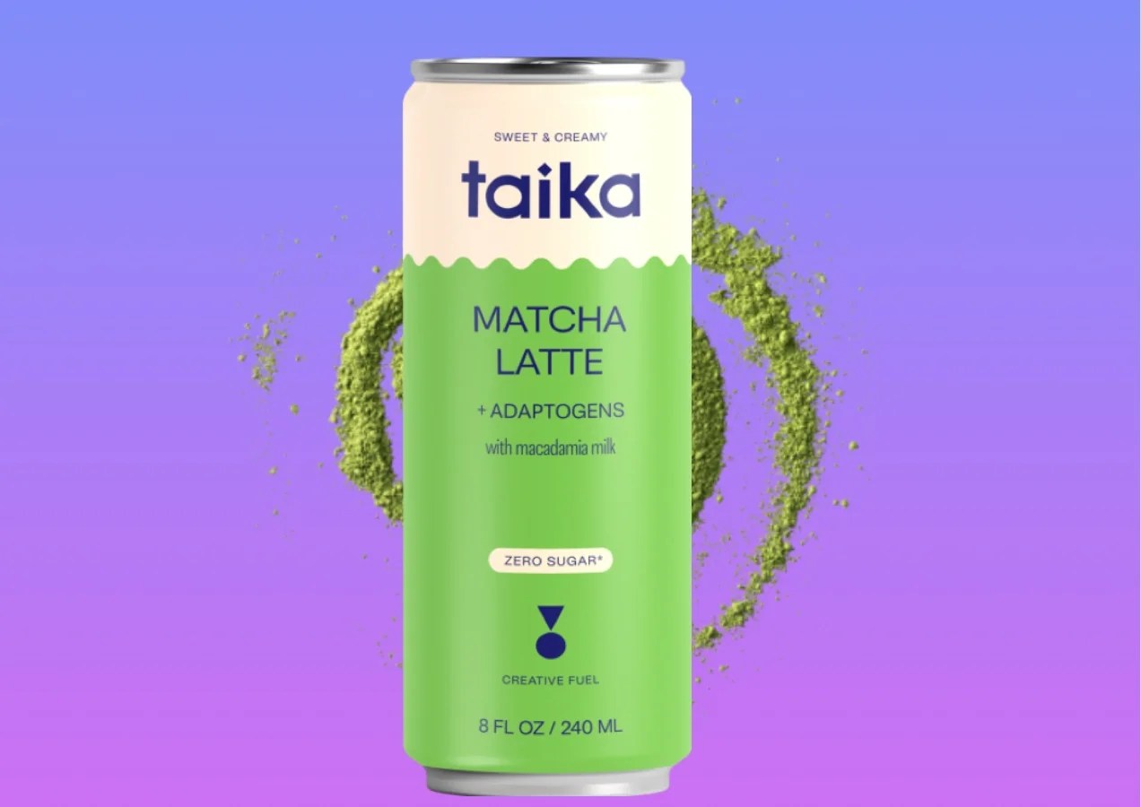 bottle of Taika matcha latte