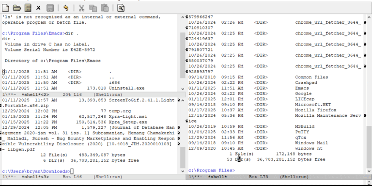 Using Emacs as Terminal Multiplexer on Windows