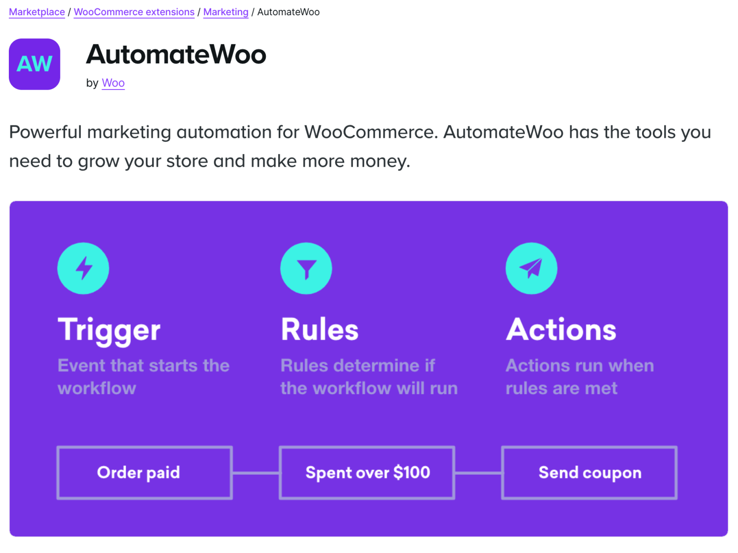 AutomateWoo extension page