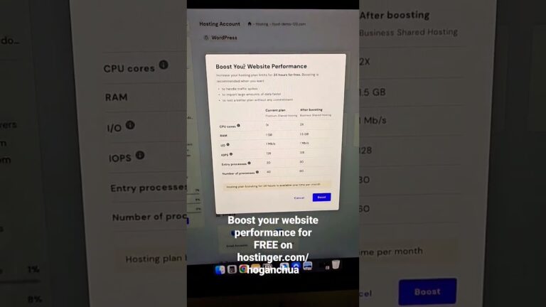 Boost your website performance for free on hostinger.com