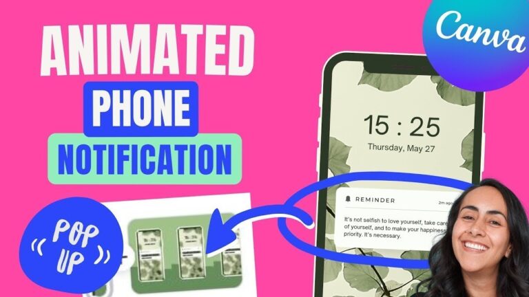 Aesthetic & realistic phone notification animation mock up | canva pro tutorial