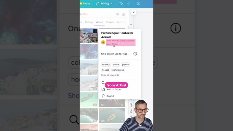 Wow! loving these new videos available in canva! [artlist]