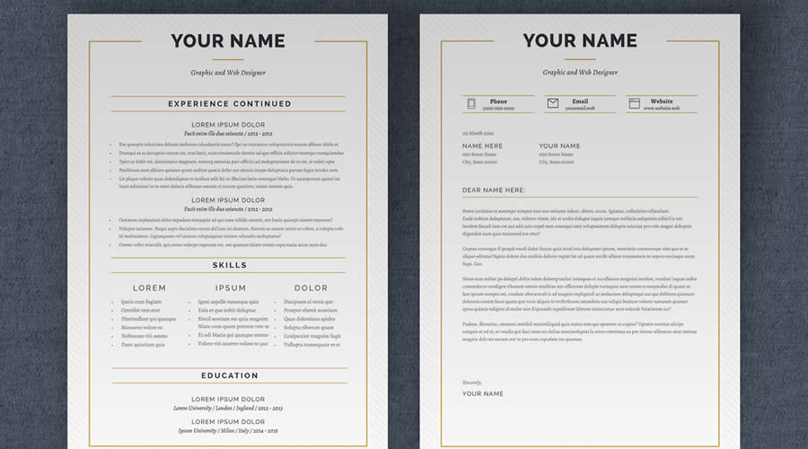 Free Linear Resume Layout Template for InDesign