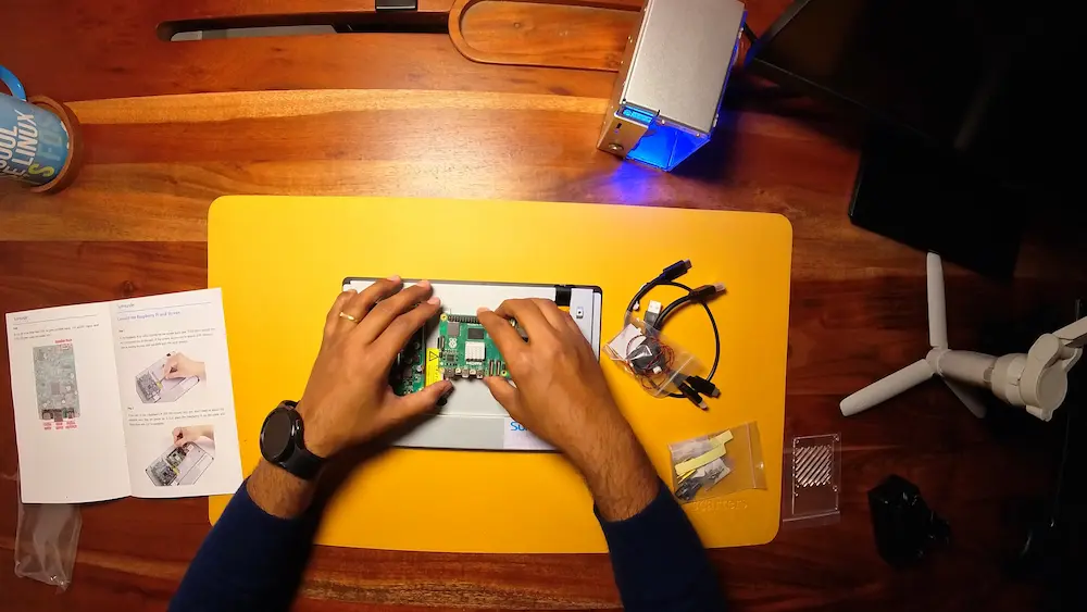 The touchscreen has DIY angle and requires a little assembly