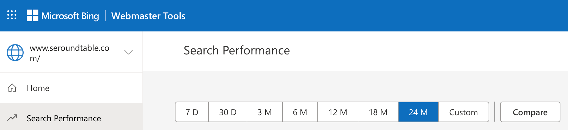 Bing Webmaster Tools 24 Months