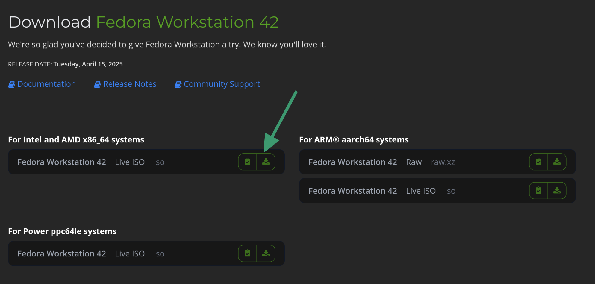 Download Fedora ISO to burn it on USB