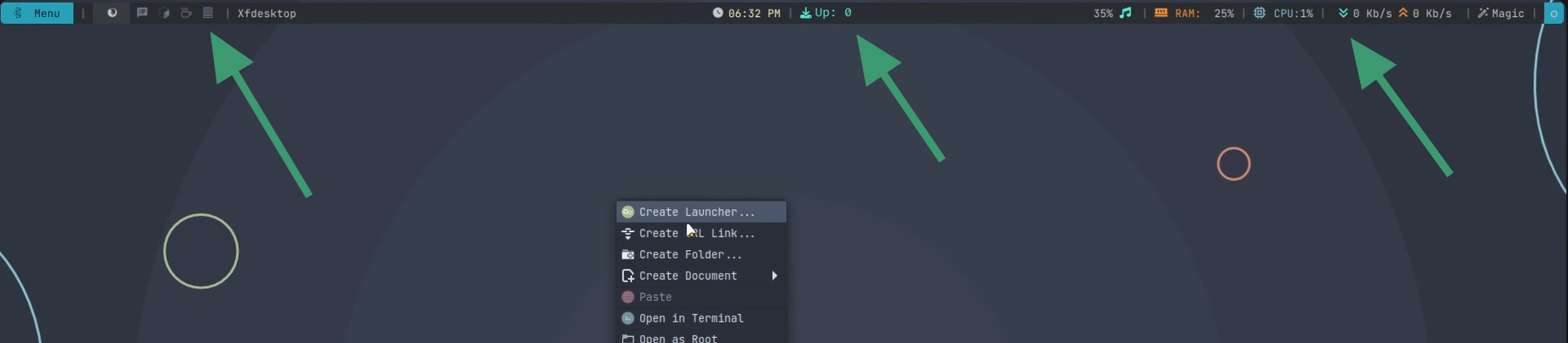 Polybar panel in Xfce