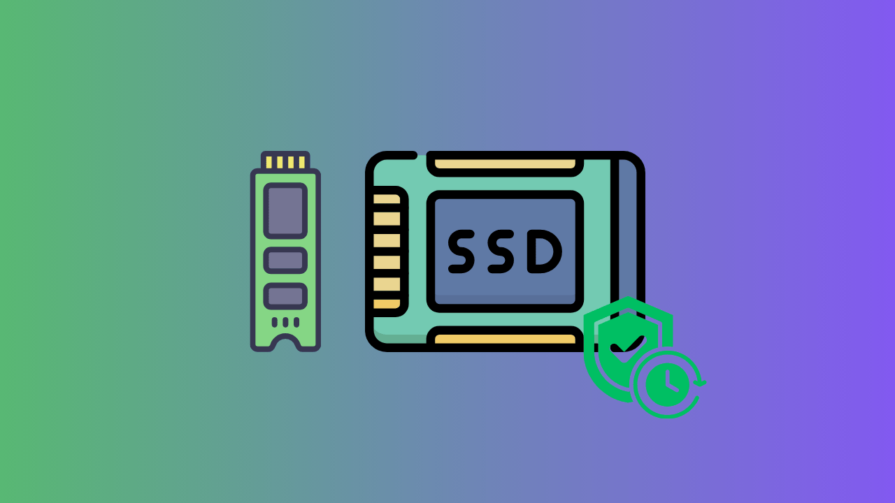 a nvme ssd is on the left, a sata ssd is on the right with a green seal of approval