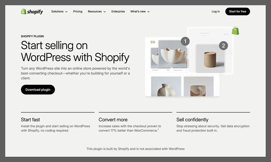 sell with shopify on wordpress