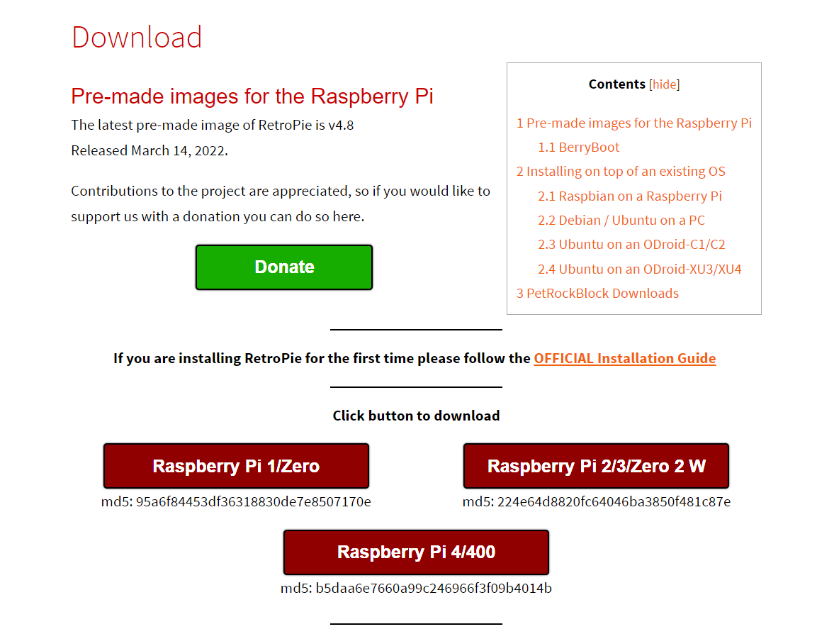 Download RetroPie for Raspberry Pi