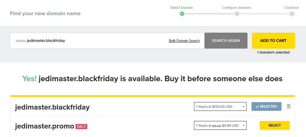 Domain Search and Recommendation Feature