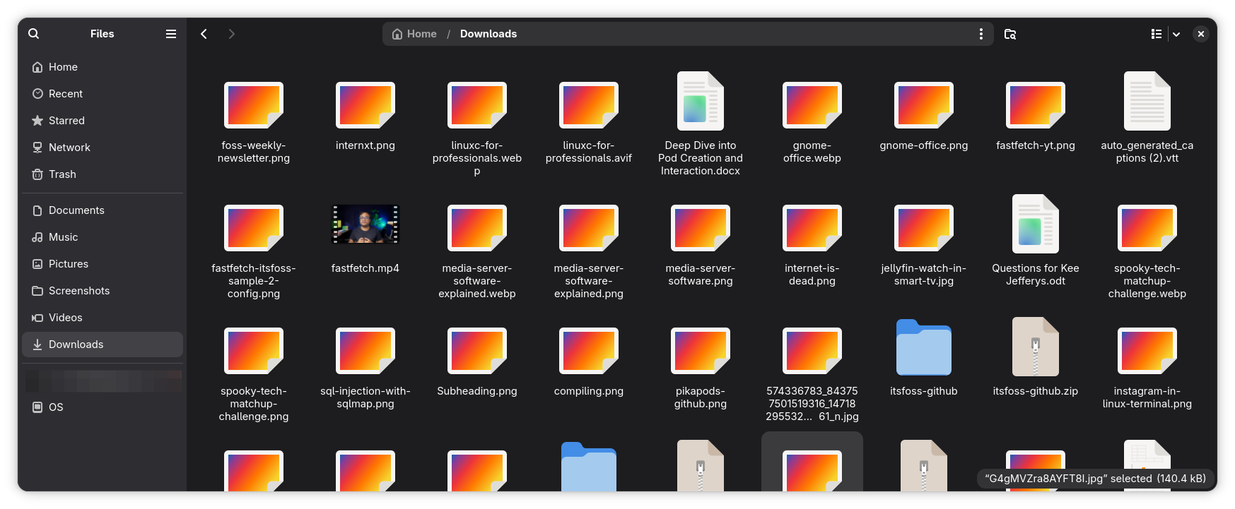 Image thumbnails not showing up in Fedora 43 GNOME