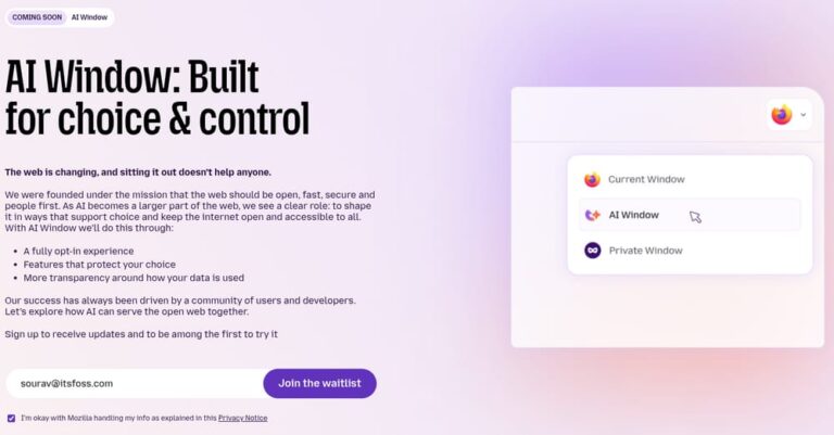Mozilla Unveils Plans for New'AI Window' Browsing Mode in Firefox, Opens Signups