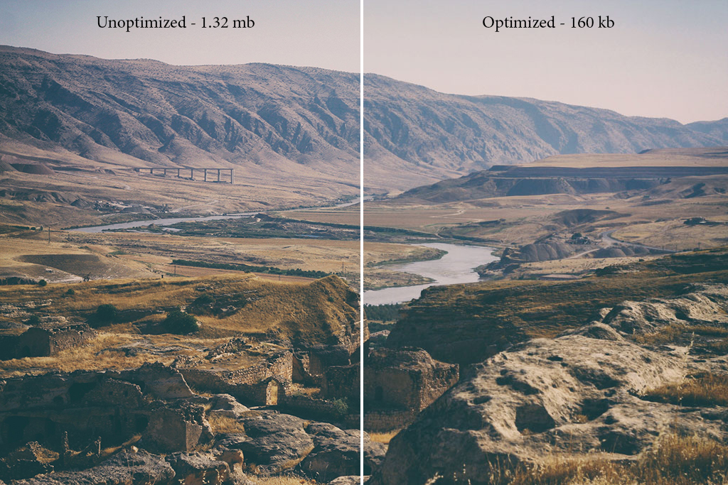 Example of Optimized vs Unoptimized Image