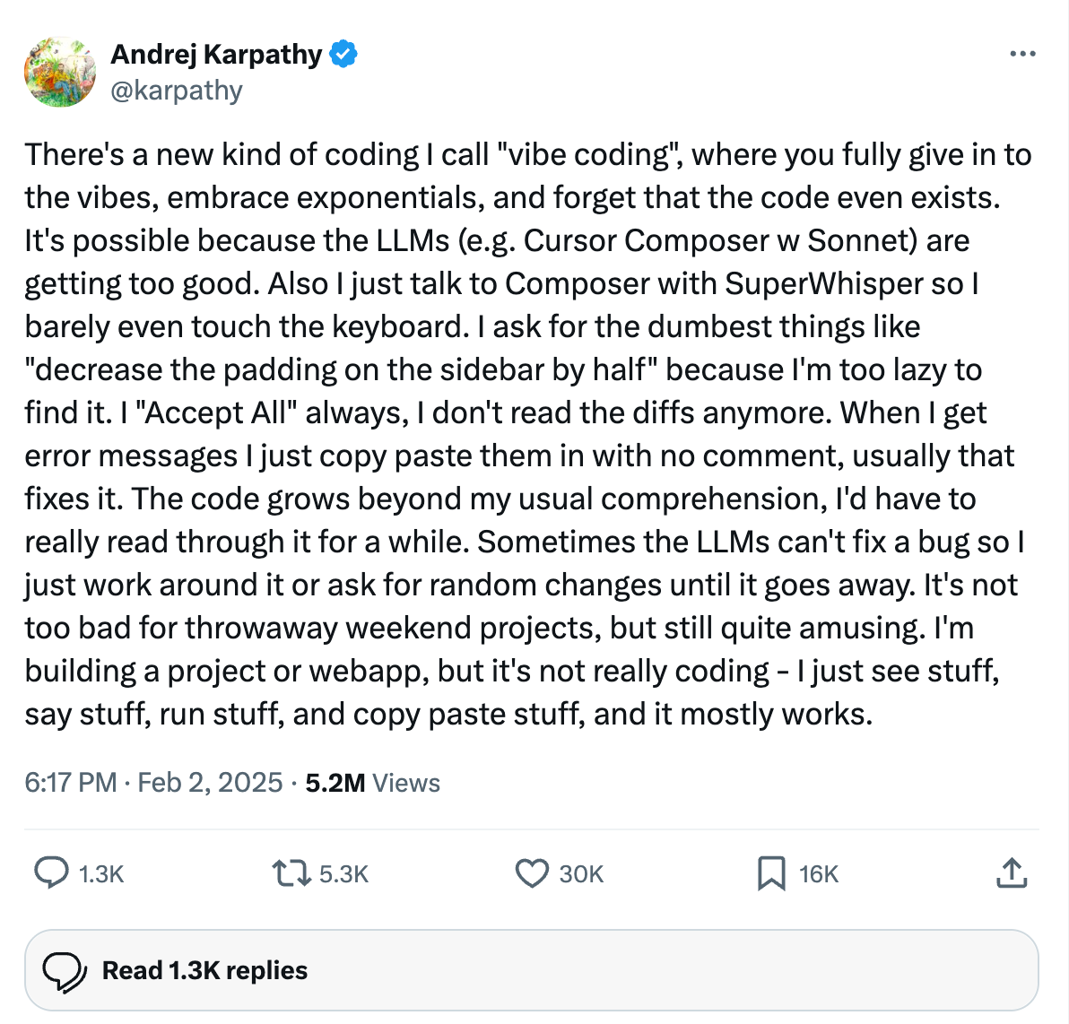 Andrej Karpathy on X