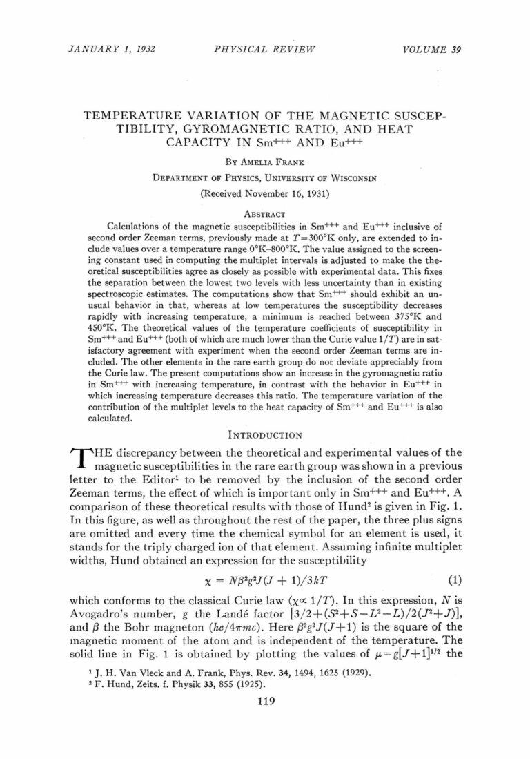 Who was Amelia Frank? The life of a forgotten physicist