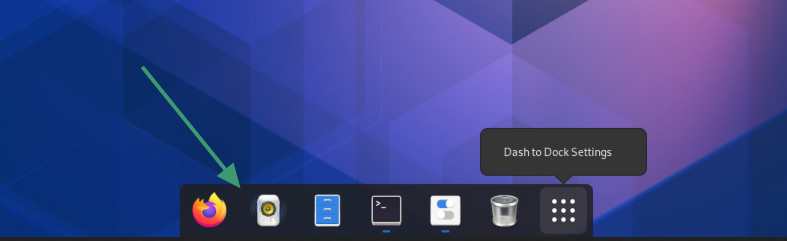 dash to dock extension in action