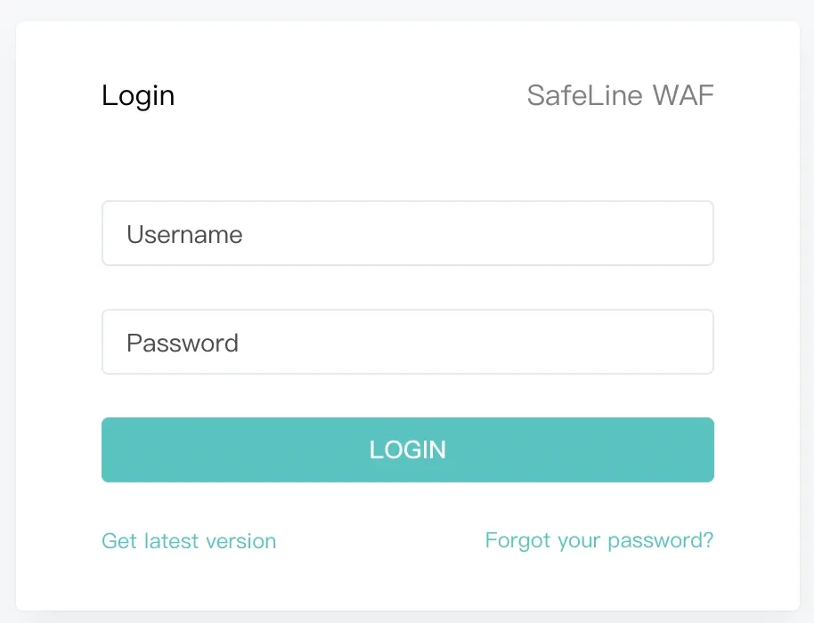 Safeline WAF login